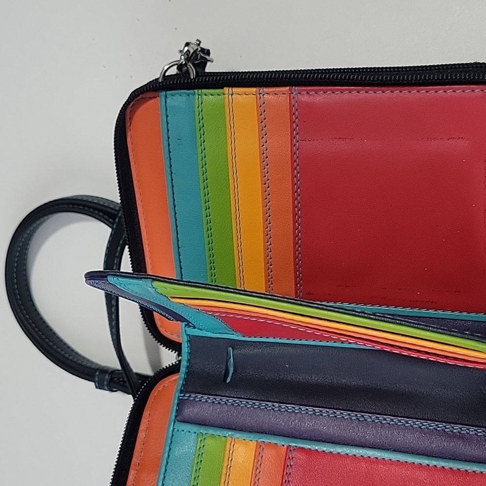 My Walit Small Crossbody Wallet Black With Blue Thread - Picture 4 of 16